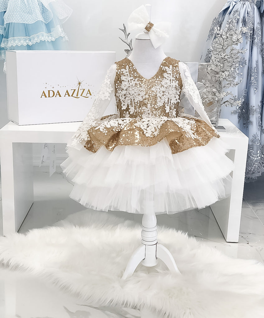 Sabrina Dress Gold - Baby Essentially