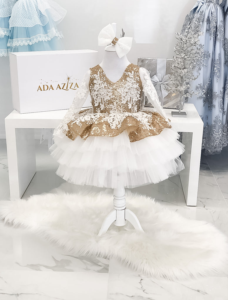 Sabrina Dress Gold - Baby Essentially