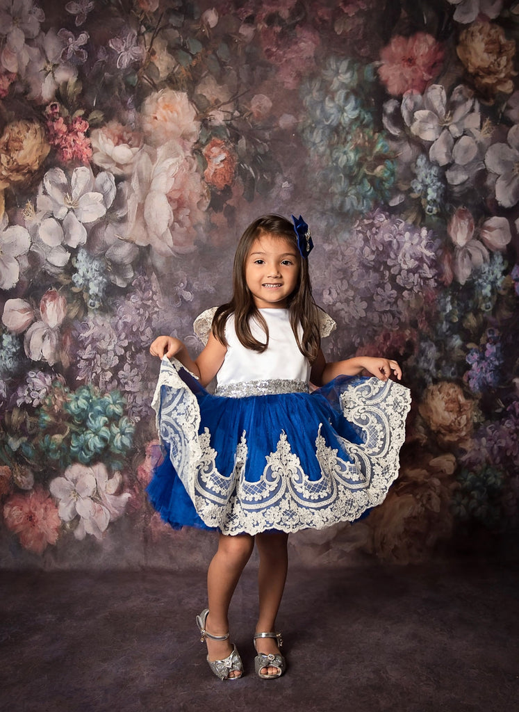 Lala Dress Blue White - Baby Essentially