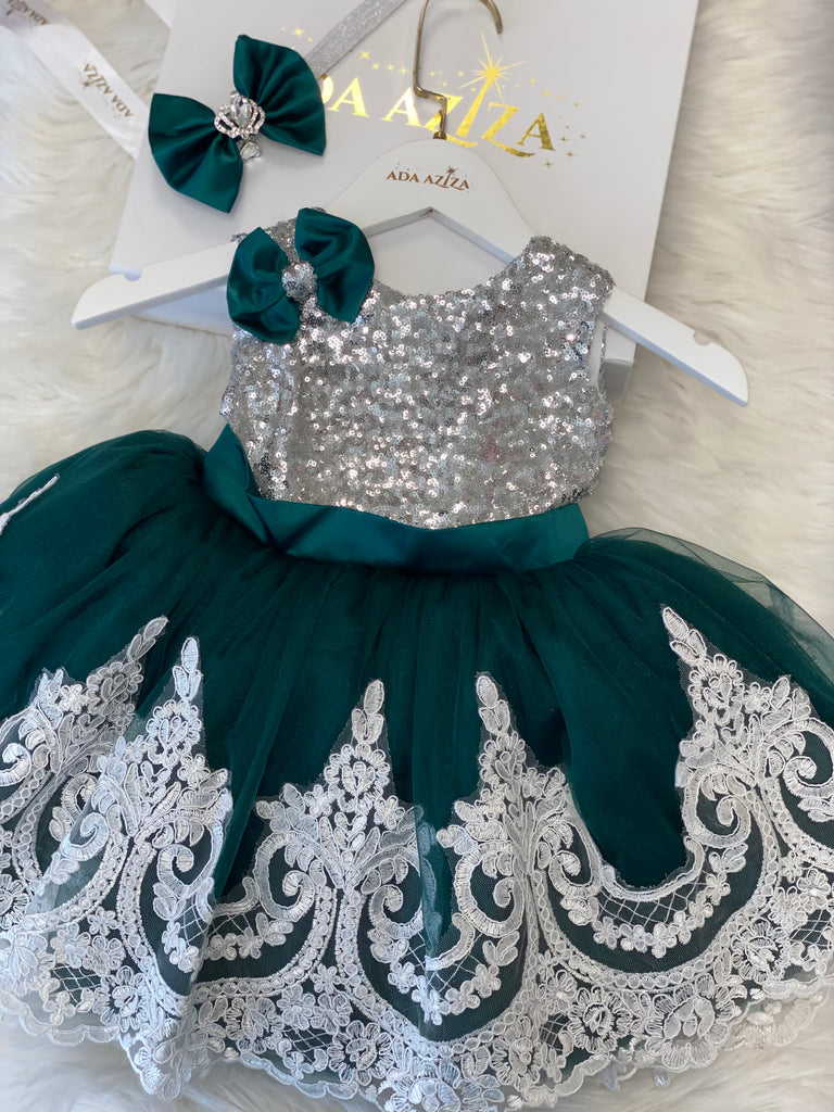 Alana Dress Emerald - Baby Essentially