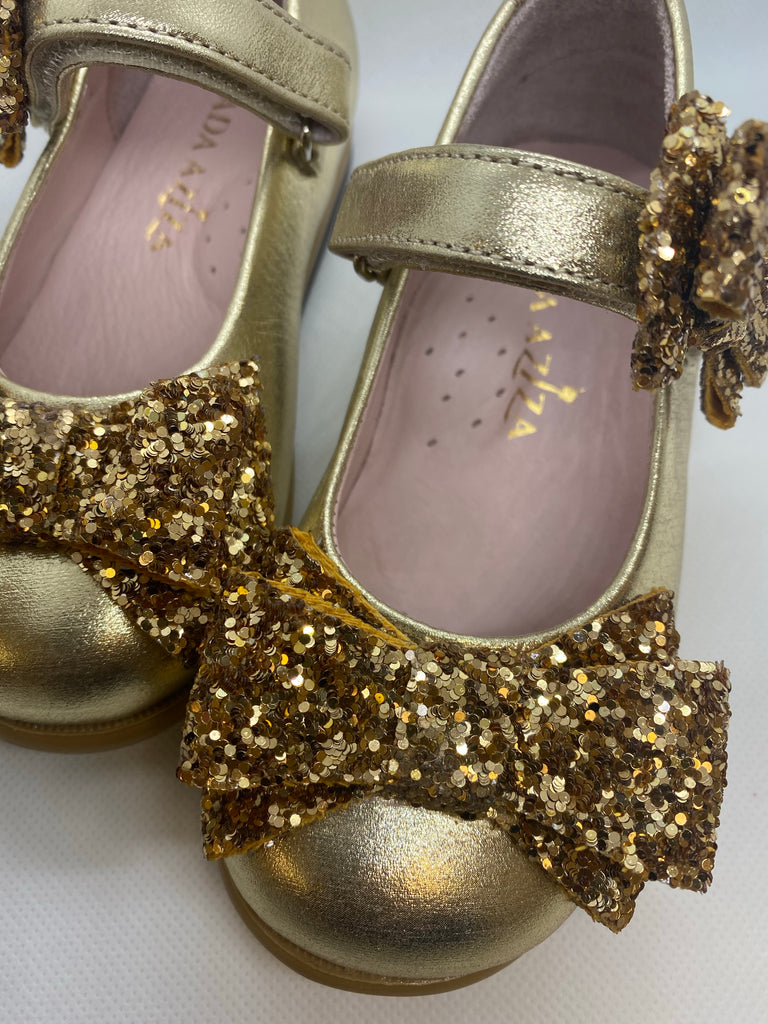 Bow Gold MJ Shoes - Baby Essentially