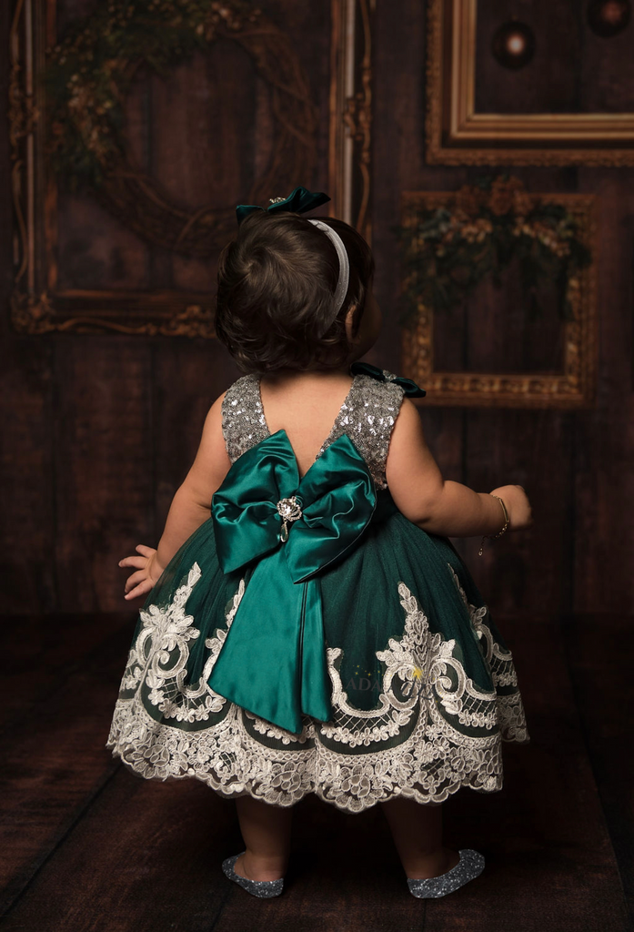 Alana Dress Emerald - Baby Essentially