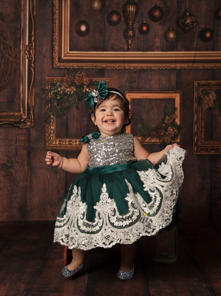 Alana Dress Emerald - Baby Essentially