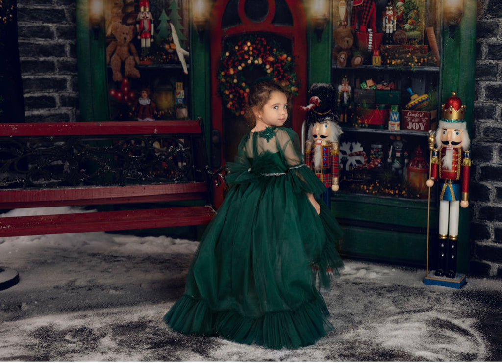 Antoinette Dress Emerald - Baby Essentially