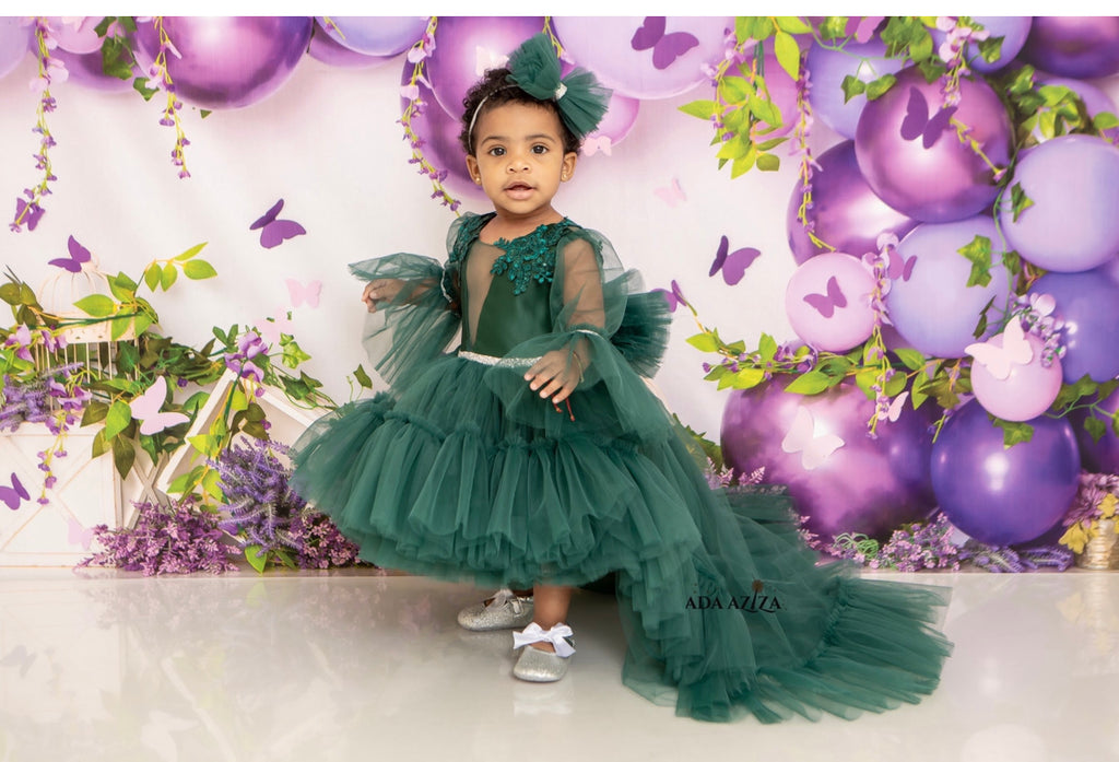 Antoinette Dress Emerald - Baby Essentially