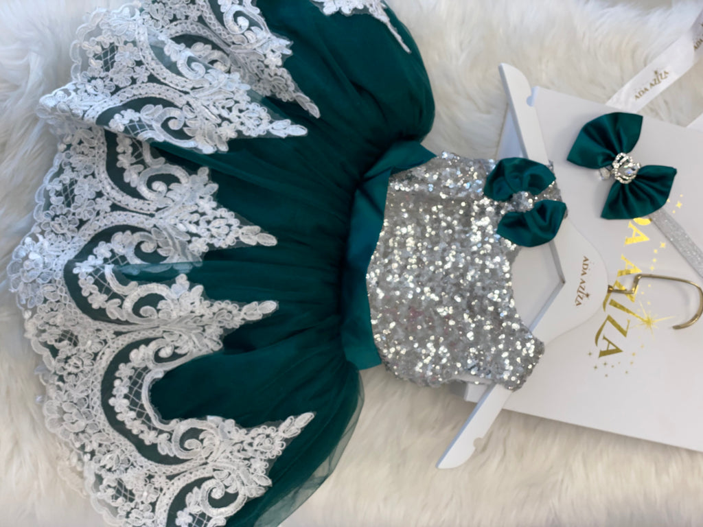 Alana Dress Emerald - Baby Essentially