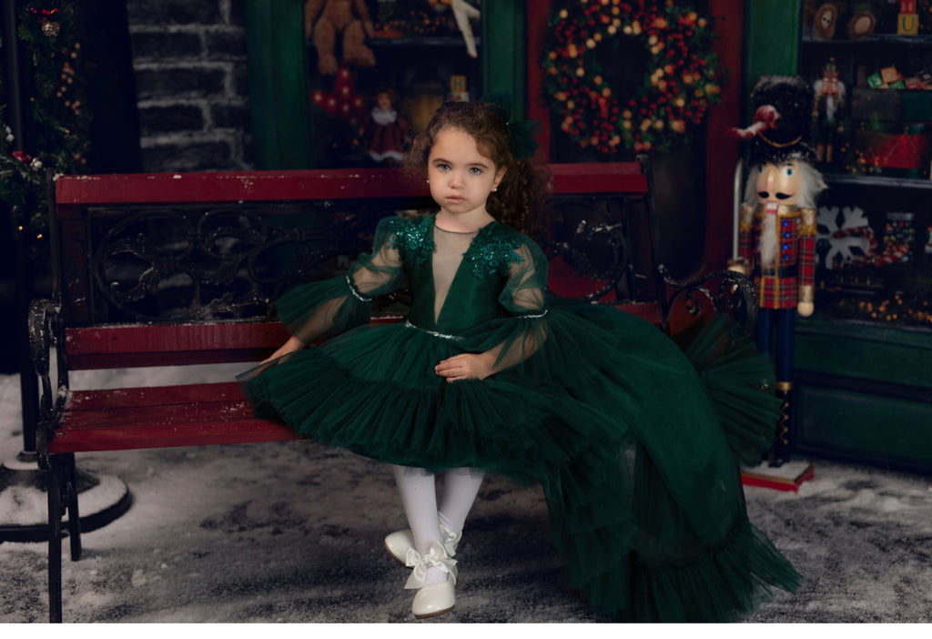 Antoinette Dress Emerald - Baby Essentially