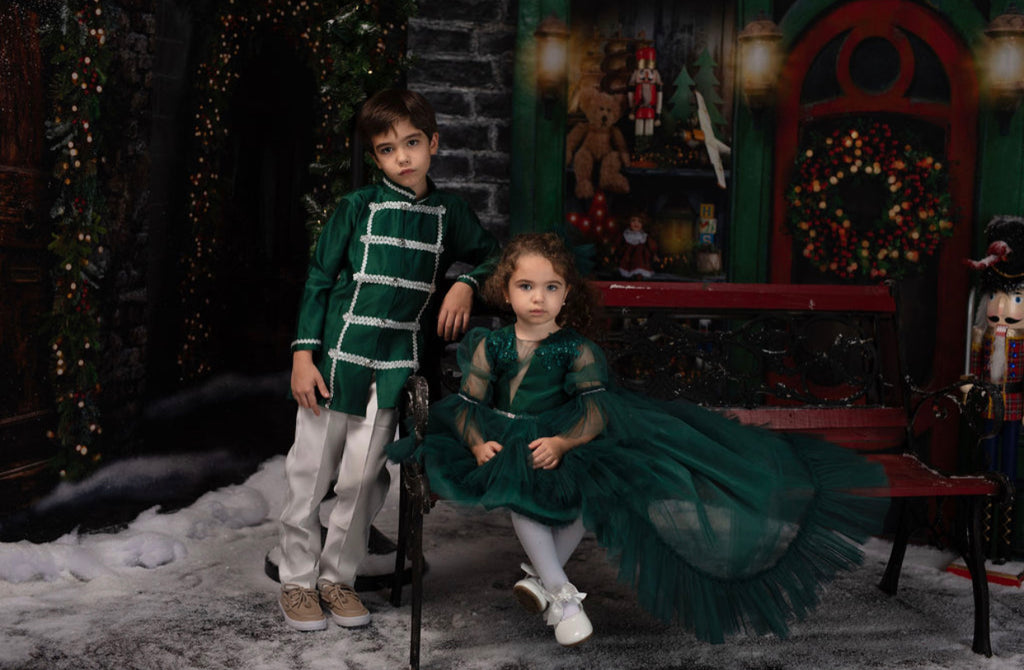 Antoinette Dress Emerald - Baby Essentially