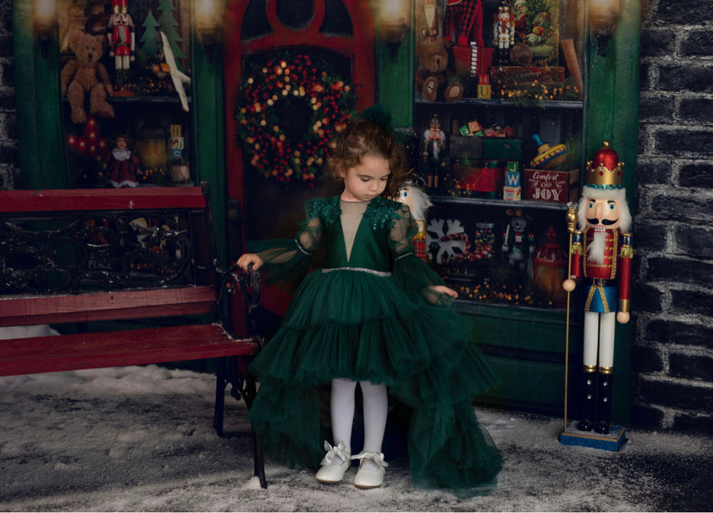 Antoinette Dress Emerald - Baby Essentially
