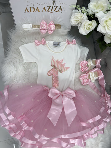 Birthday Tutu Set Crown Pink - Baby Essentially