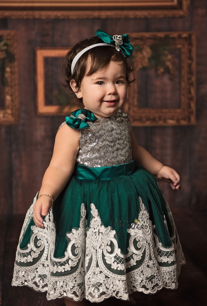 Alana Dress Emerald - Baby Essentially