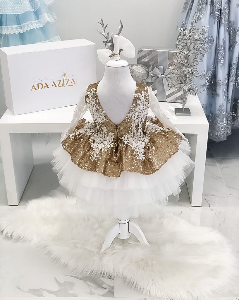 Sabrina Dress Gold - Baby Essentially