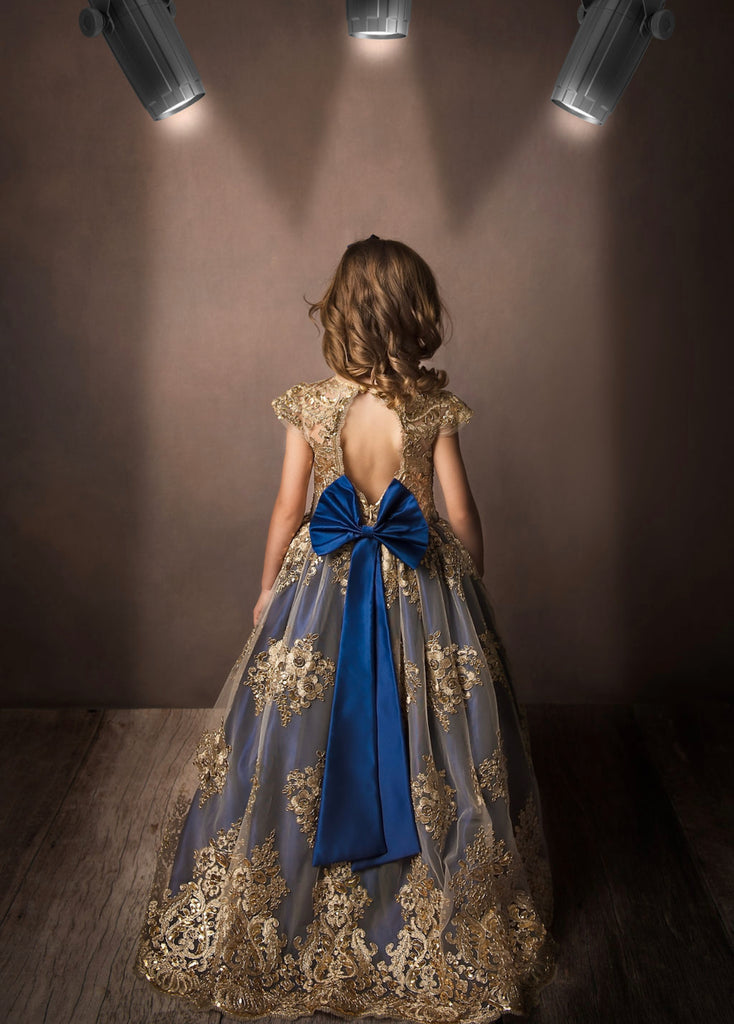 Princess Jasmine Dress Custom Navy Blue - Baby Essentially
