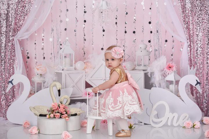 Alana Dress Blush & Gold - Baby Essentially