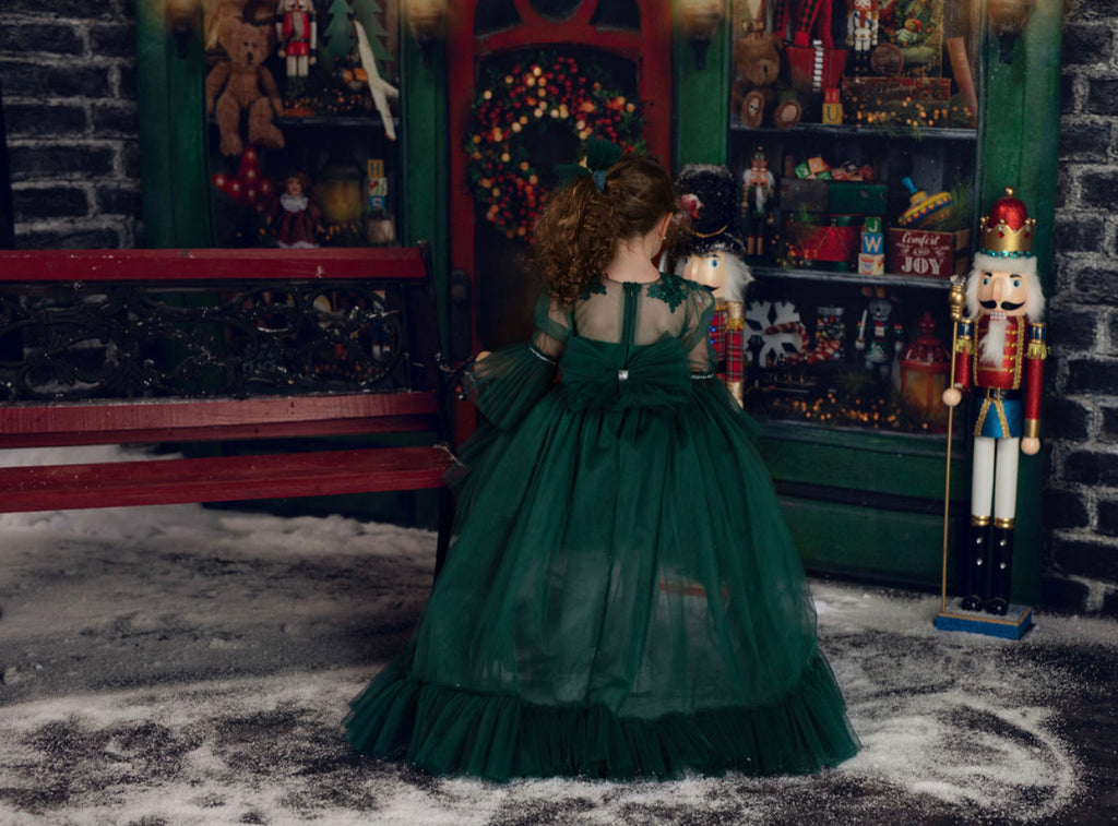 Antoinette Dress Emerald - Baby Essentially