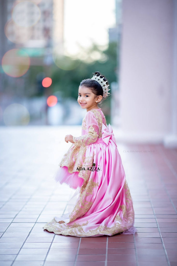 Esmeralda Pink Extra Long Train - Baby Essentially