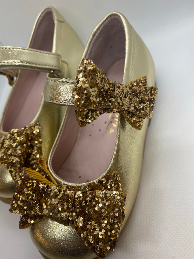 Bow Gold MJ Shoes - Baby Essentially