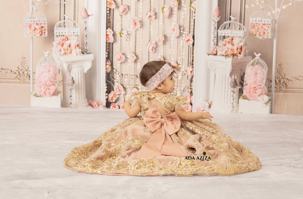 Jasmine Dress Custom Blush High Low - Baby Essentially