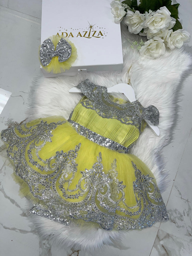 Esmeralda Dress Silver Lime - Baby Essentially