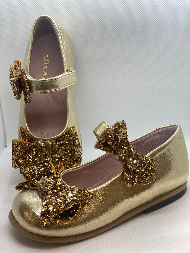 Bow Gold MJ Shoes - Baby Essentially