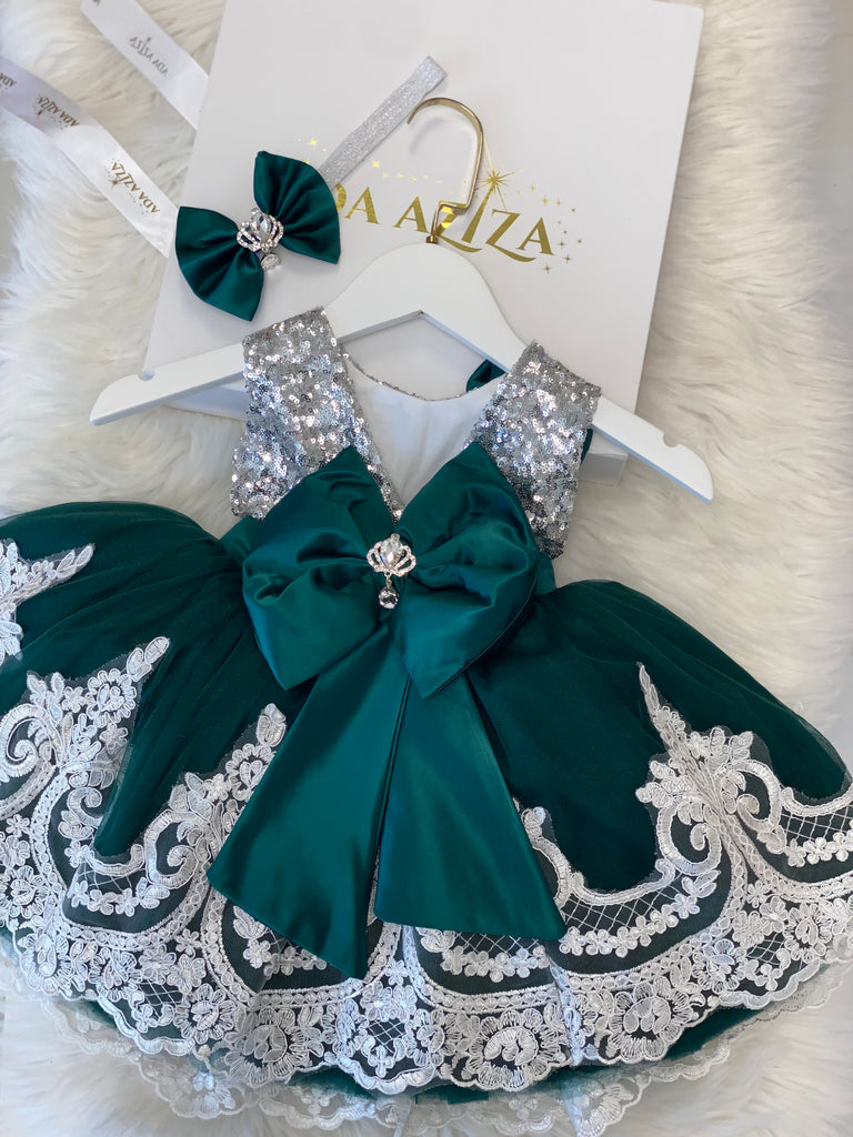 Alana Dress Emerald - Baby Essentially