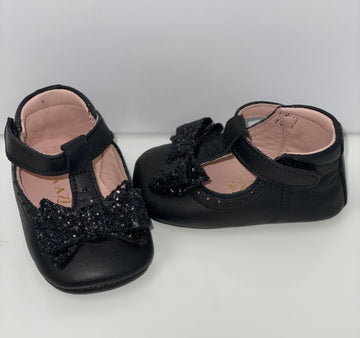 Black Bow Moccasins - Baby Essentially