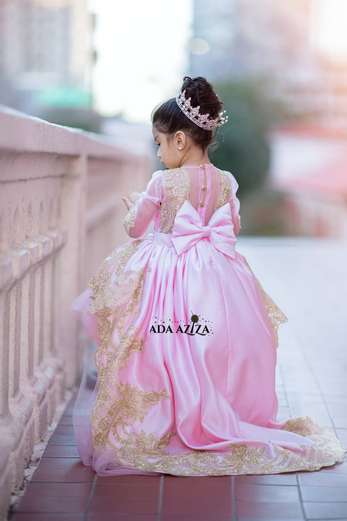 Esmeralda Pink Extra Long Train - Baby Essentially