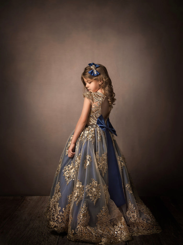 Princess Jasmine Dress Custom Navy Blue - Baby Essentially