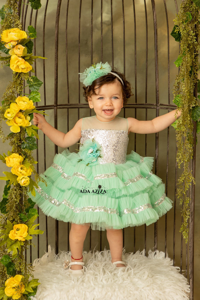 Azalea Dress Mint - Baby Essentially