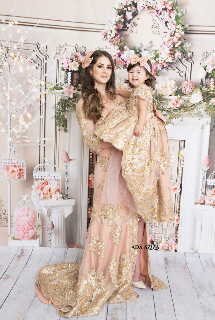 Jasmine Dress Custom Blush High Low - Baby Essentially