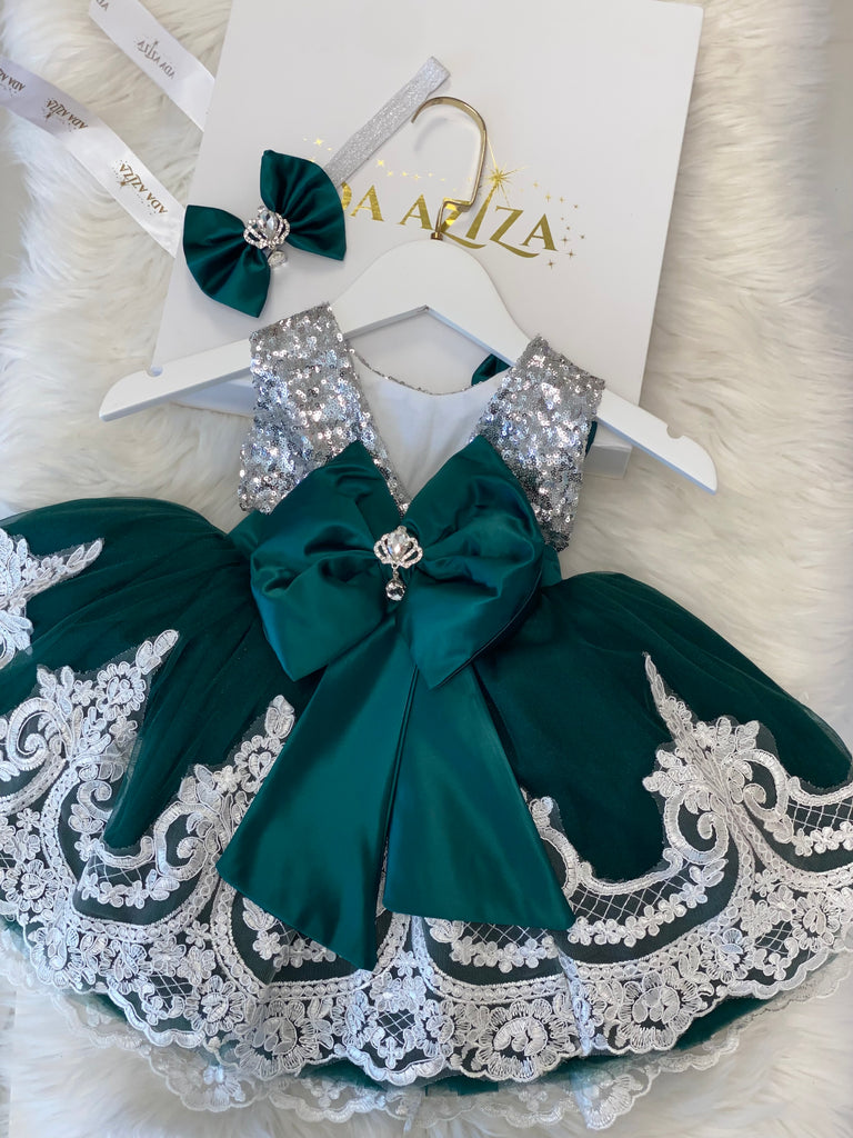 Alana Dress Emerald - Baby Essentially