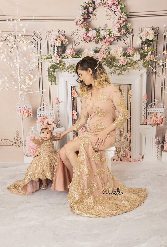 Jasmine Dress Custom Blush High Low - Baby Essentially