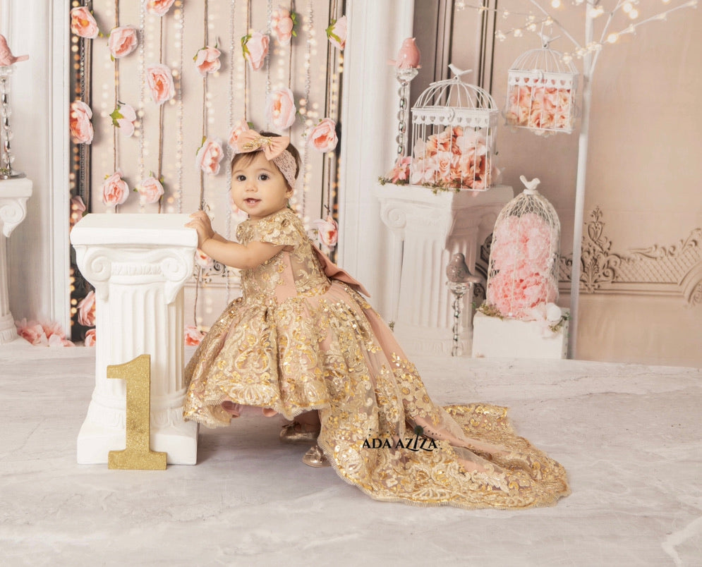 Jasmine Dress Custom Blush High Low - Baby Essentially