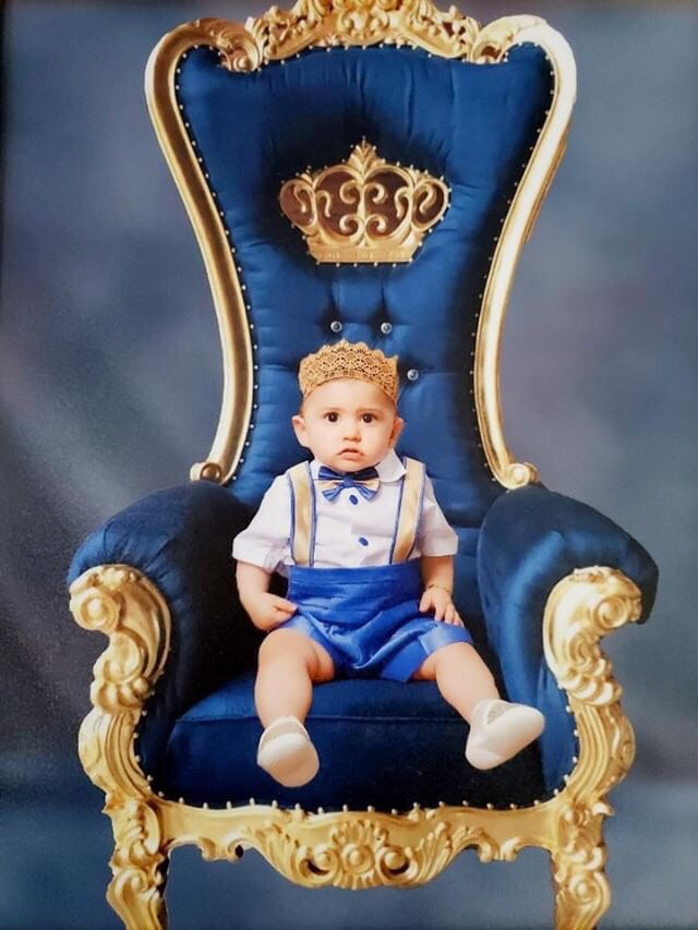 Prince William Tux Royal Blue & Gold Shorts - Baby Essentially