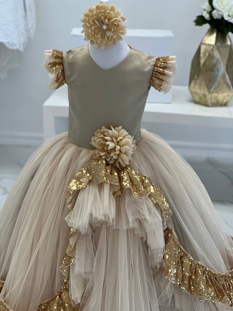 Miah Dress gold - Baby Essentially