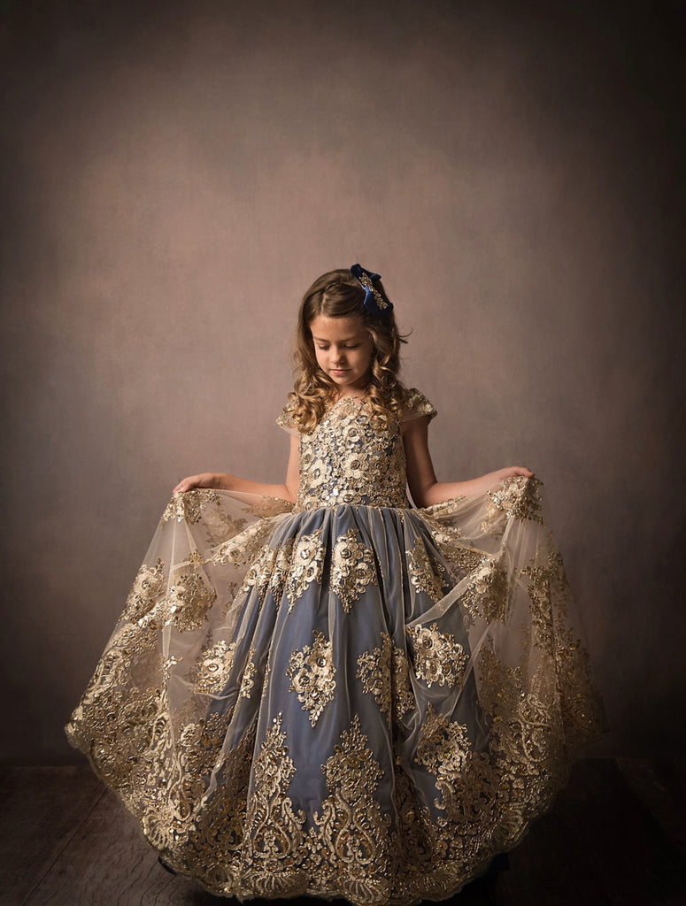 Princess Jasmine Dress Custom Navy Blue - Baby Essentially