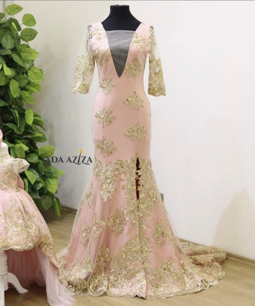 Jasmine Dress Custom Blush High Low - Baby Essentially