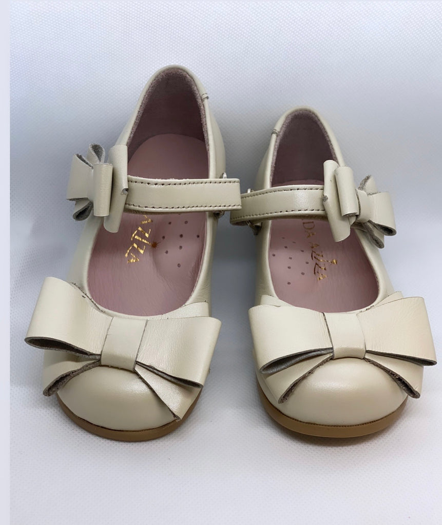 Bow Champagne MJ Shoes - Baby Essentially