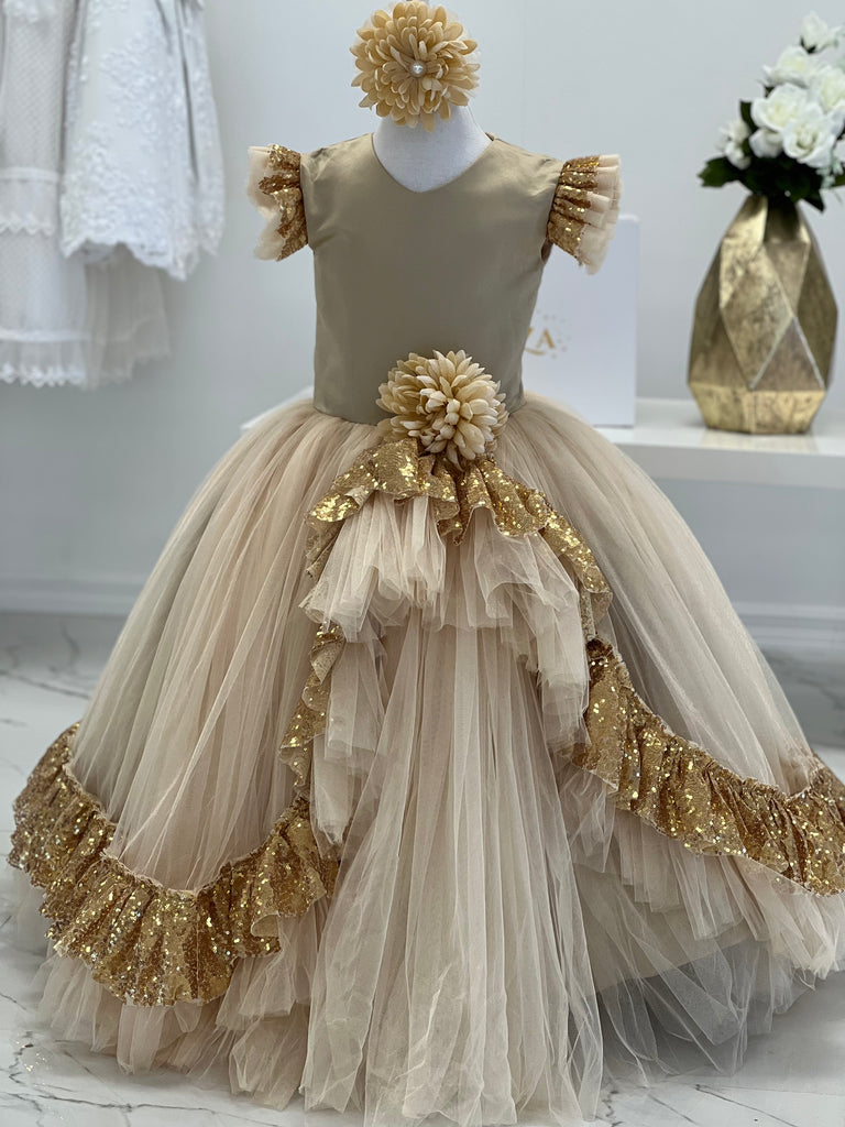 Miah Dress gold - Baby Essentially